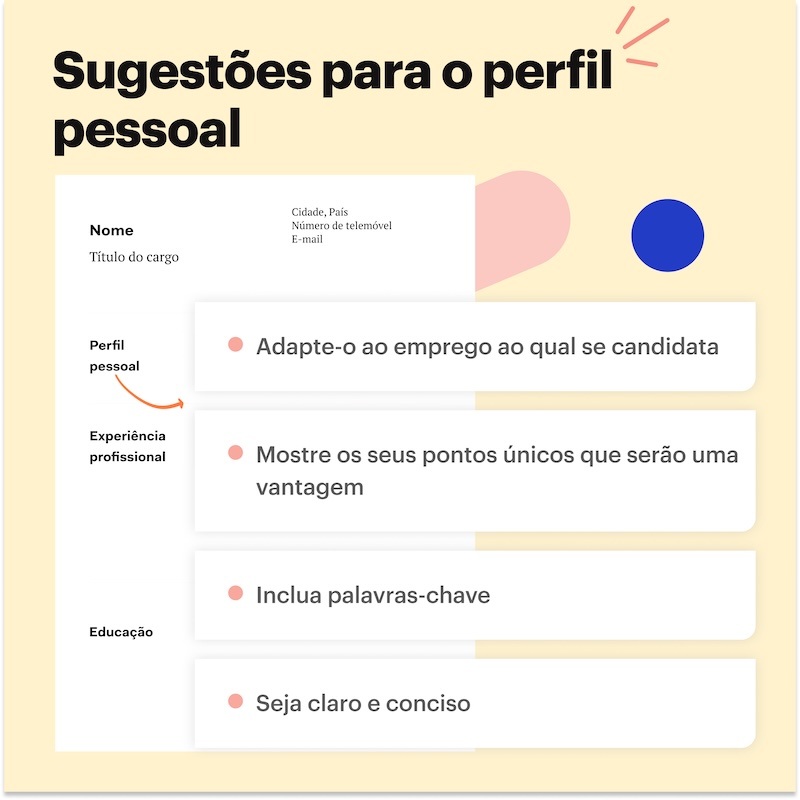 perfil pessoal num cv