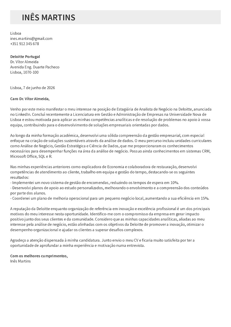 Exemplo de CV – Design